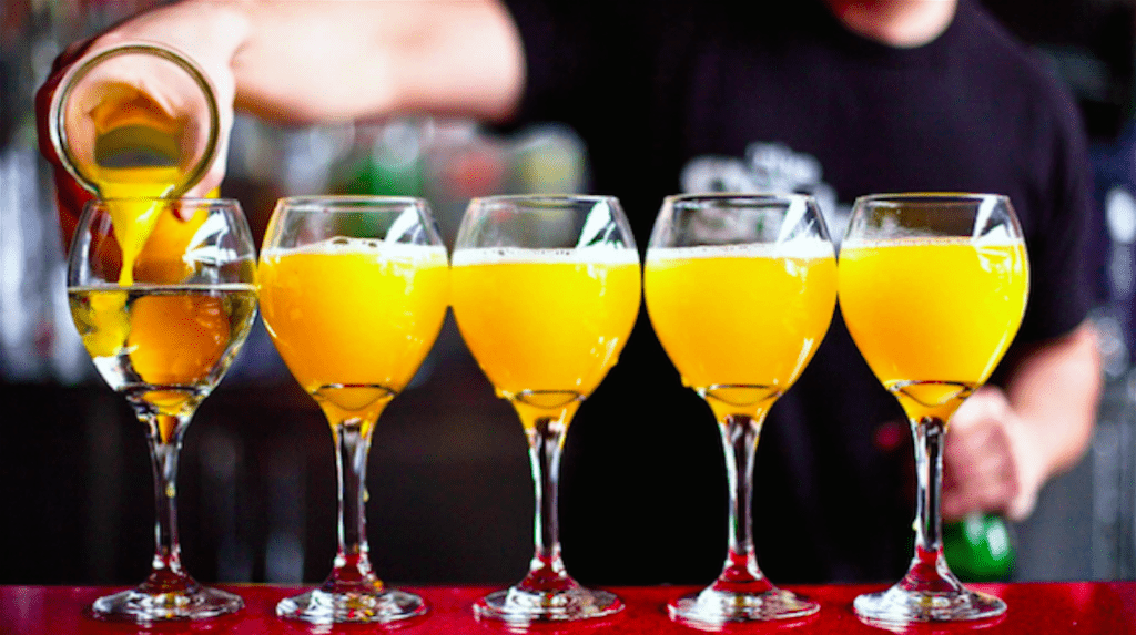 Line up of mimosas